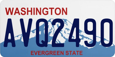 WA license plate AVQ2490