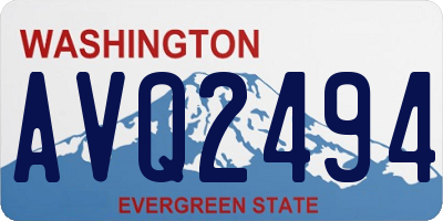 WA license plate AVQ2494