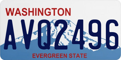 WA license plate AVQ2496