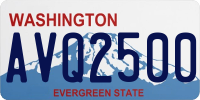 WA license plate AVQ2500
