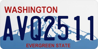 WA license plate AVQ2511