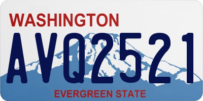 WA license plate AVQ2521