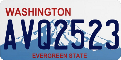 WA license plate AVQ2523