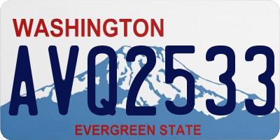 WA license plate AVQ2533