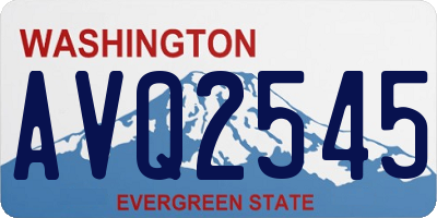 WA license plate AVQ2545