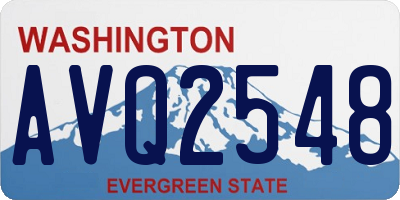 WA license plate AVQ2548