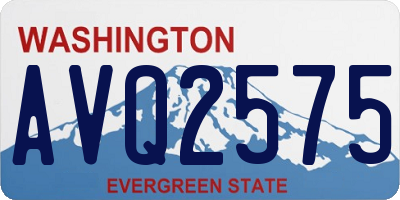 WA license plate AVQ2575