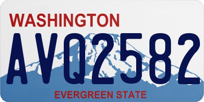 WA license plate AVQ2582