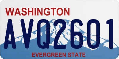 WA license plate AVQ2601