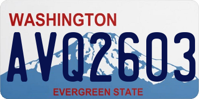 WA license plate AVQ2603