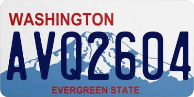 WA license plate AVQ2604