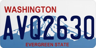 WA license plate AVQ2630