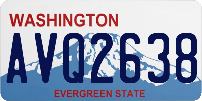 WA license plate AVQ2638
