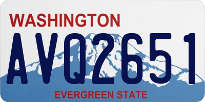 WA license plate AVQ2651