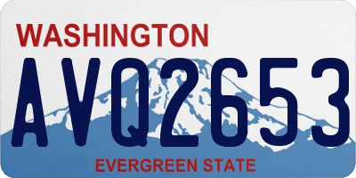 WA license plate AVQ2653