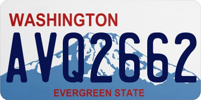 WA license plate AVQ2662