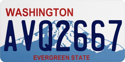 WA license plate AVQ2667
