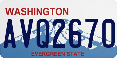WA license plate AVQ2670