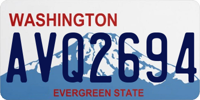 WA license plate AVQ2694