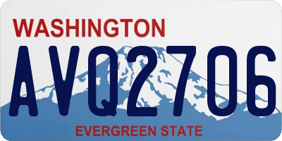 WA license plate AVQ2706