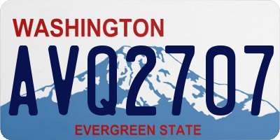 WA license plate AVQ2707