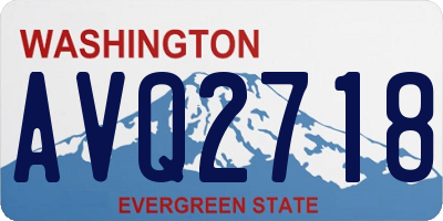 WA license plate AVQ2718