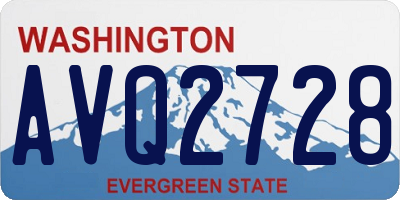 WA license plate AVQ2728