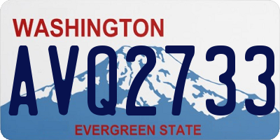 WA license plate AVQ2733