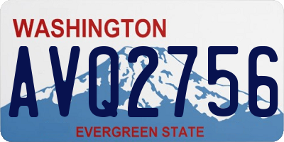 WA license plate AVQ2756