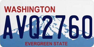 WA license plate AVQ2760