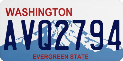 WA license plate AVQ2794