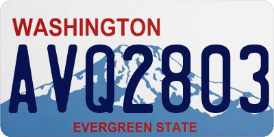 WA license plate AVQ2803