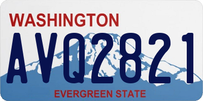 WA license plate AVQ2821