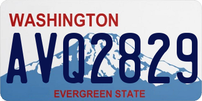 WA license plate AVQ2829
