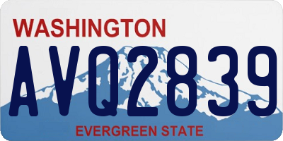 WA license plate AVQ2839