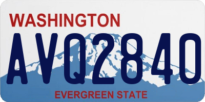 WA license plate AVQ2840