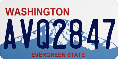 WA license plate AVQ2847