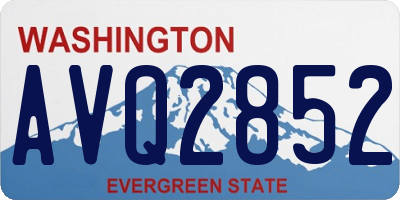 WA license plate AVQ2852