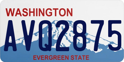 WA license plate AVQ2875