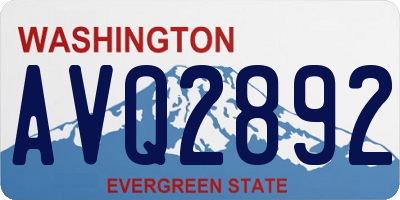 WA license plate AVQ2892