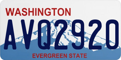 WA license plate AVQ2920