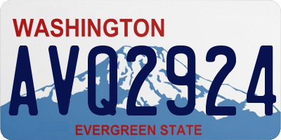 WA license plate AVQ2924