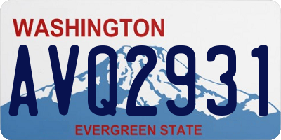WA license plate AVQ2931