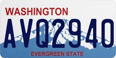 WA license plate AVQ2940