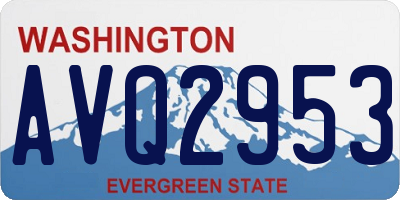 WA license plate AVQ2953
