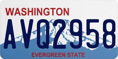 WA license plate AVQ2958