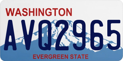 WA license plate AVQ2965
