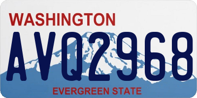 WA license plate AVQ2968