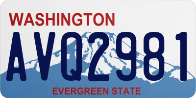 WA license plate AVQ2981