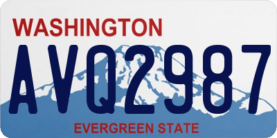 WA license plate AVQ2987